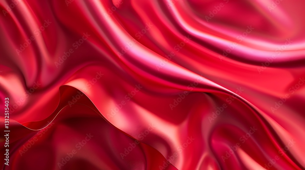 Obraz premium A background with a smooth, silky satin texture in vibrant red.