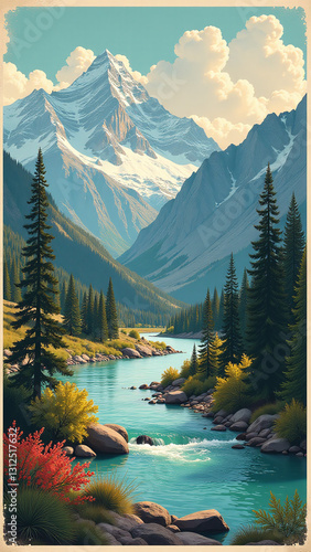 vintage travel poster featuring telluride colorado illustration canvas wall decor art retro style home gift paper
