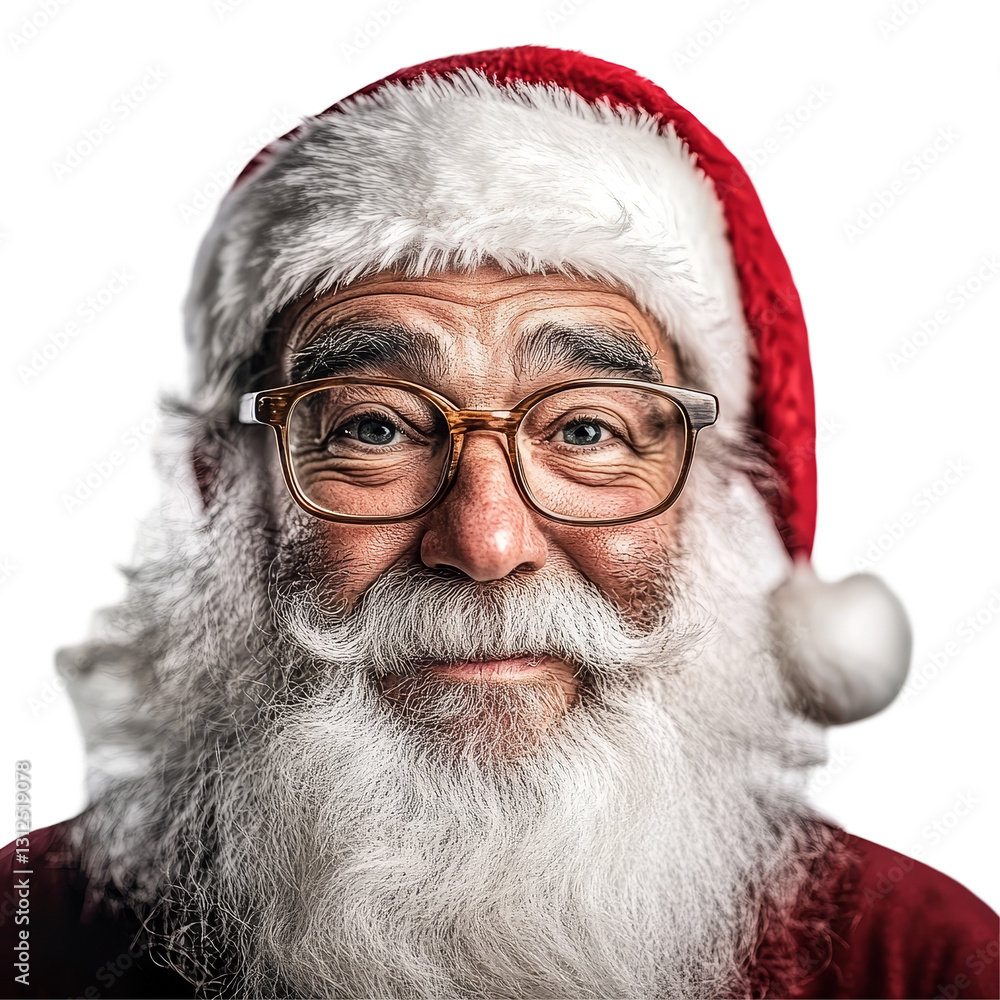 A whimsical portrait of a funky and funny Santa Claus with glasses against a bright background, portrait of funky crazy and funny santa claus on transparent background A whimsical portrait of a funky and funny Santa Claus with glasses against a bright background, portrait of funky crazy and funny santa claus on transparent background