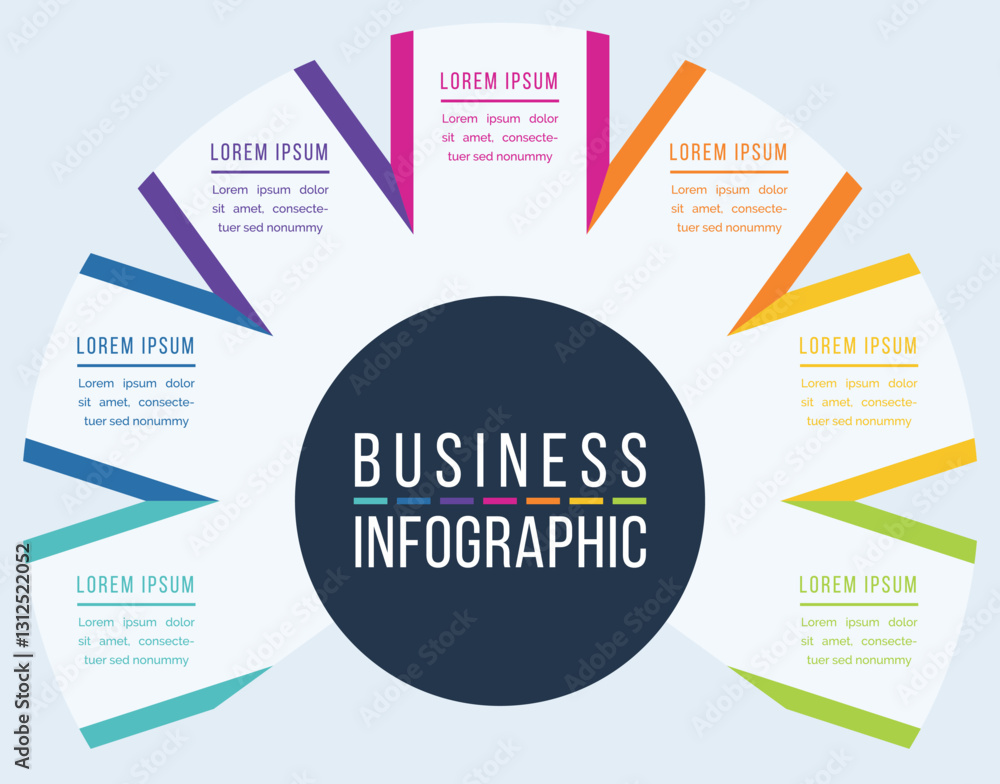 Fototapeta premium Business Infographic design 7 information