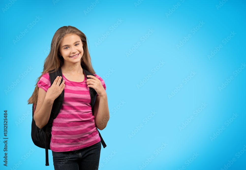 Fototapeta premium Dreamy smiling student teenager posing