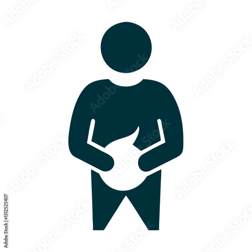 Stomach Pain Icon Representing Digestive Discomfort and Abdominal Issues