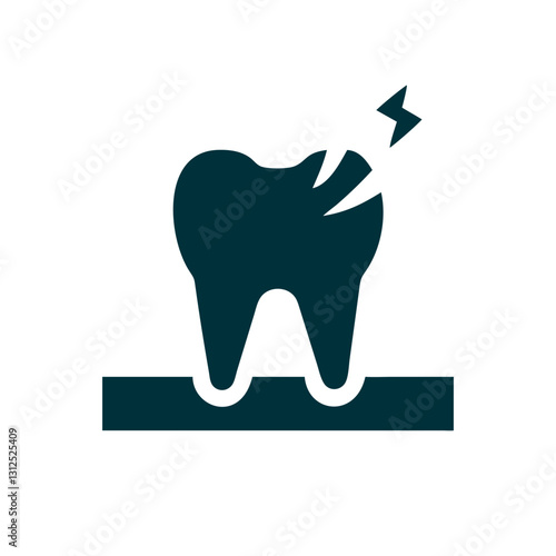 Toothache and Cavity Icon Representing Dental Pain and Oral Health Issues