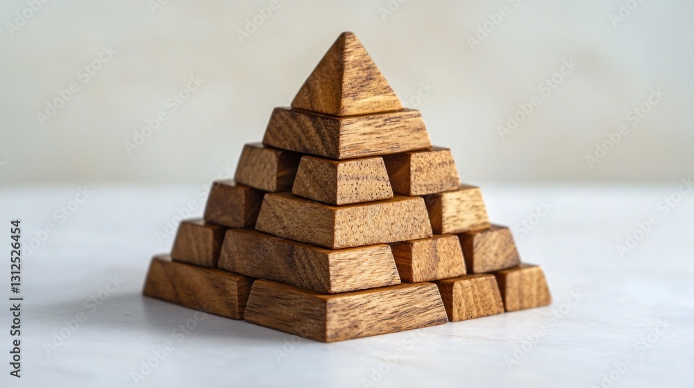 Fototapeta premium Building wooden block pyramid model