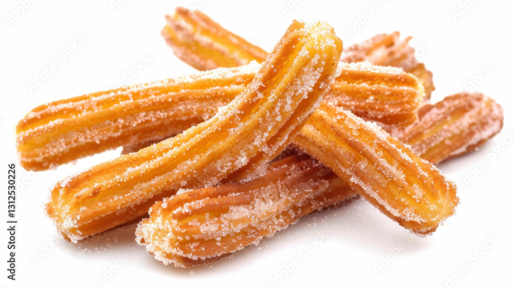churros coated in sugar isolated in white churros coated in sugar isolated in white