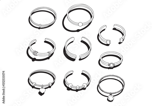 Assorted Bracelet Vectors Fashion Accessories