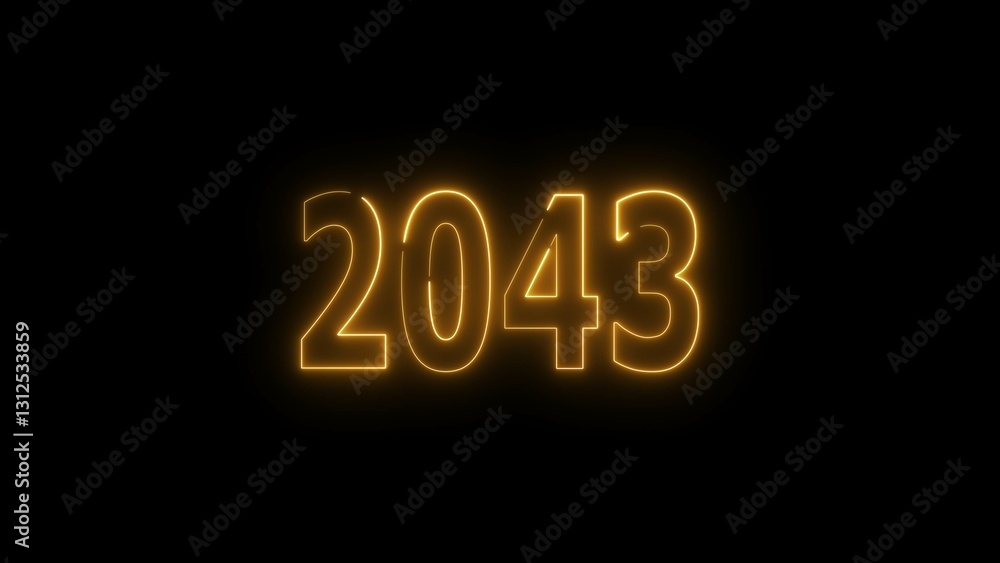2043 Sal neon text background, Glowing neon sign number illustration 4k. 2043 Sal neon text background, Glowing neon sign number illustration 4k.