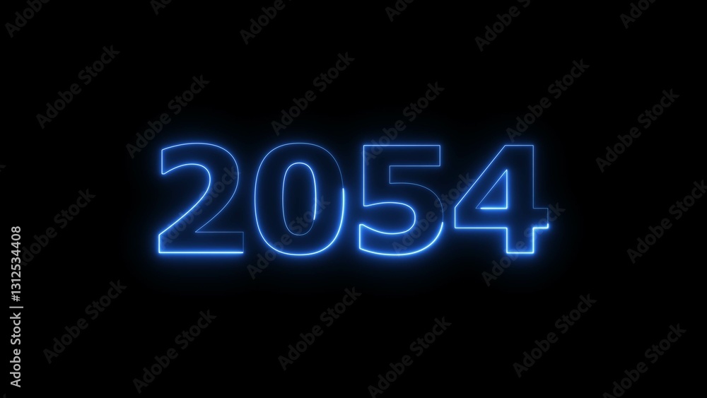 2054 Sal neon text background, Glowing neon sign number illustration. 2054 Sal neon text background, Glowing neon sign number illustration.