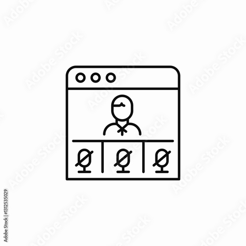 mute presentation icon sign vector