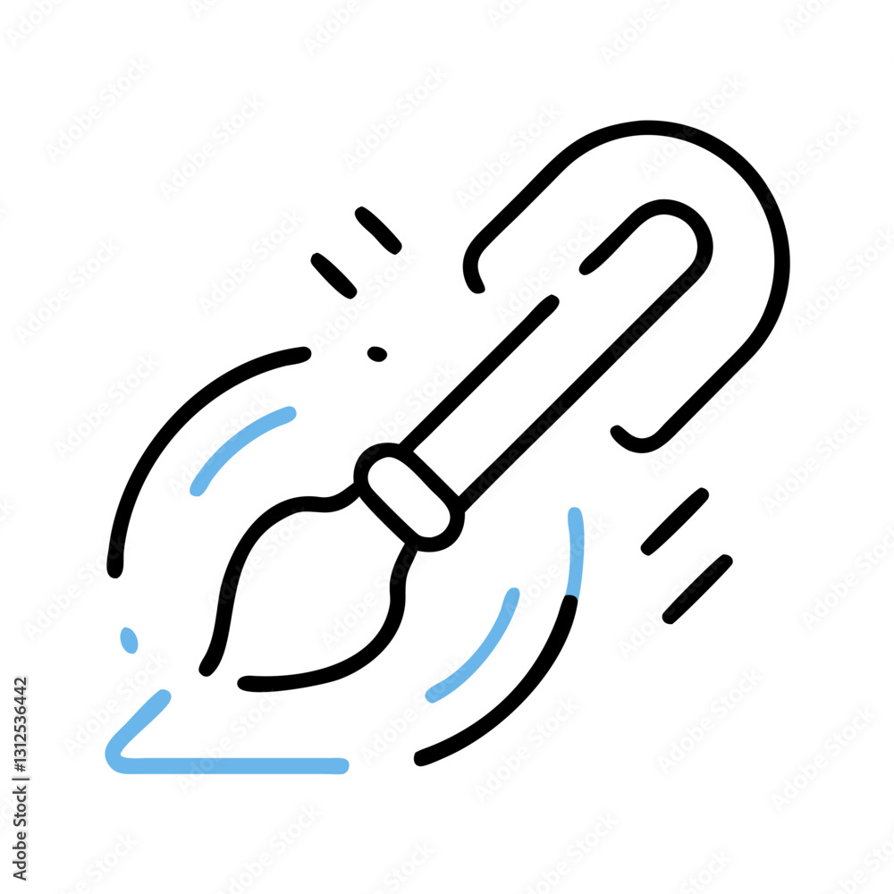 Art brush icon with dynamic strokes, creative expression concept Art brush icon with dynamic strokes, creative expression concept