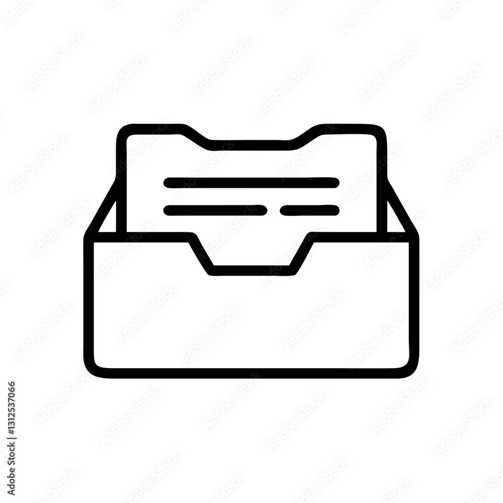 Index card icon in folder, organizational tool concept Index card icon in folder, organizational tool concept