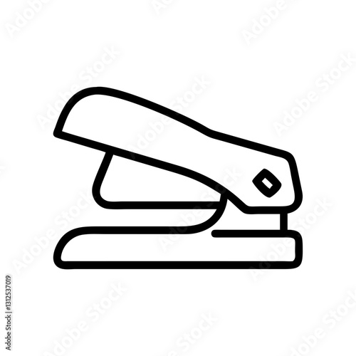 Hole punch icon in action, office supplies concept