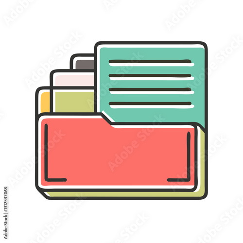 Wallpaper Mural Colorful index card icon with folders, organizational concept Torontodigital.ca