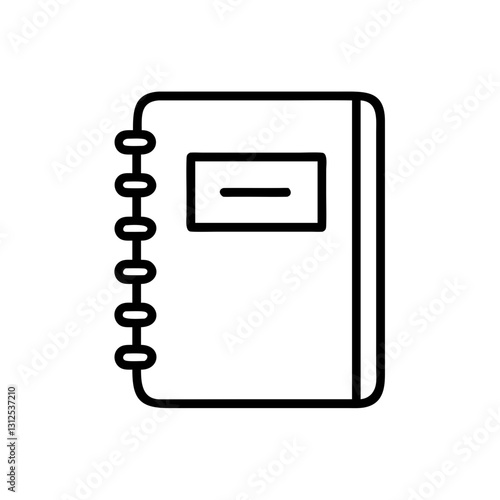 Simple notebook icon with cover design, stationery purpose