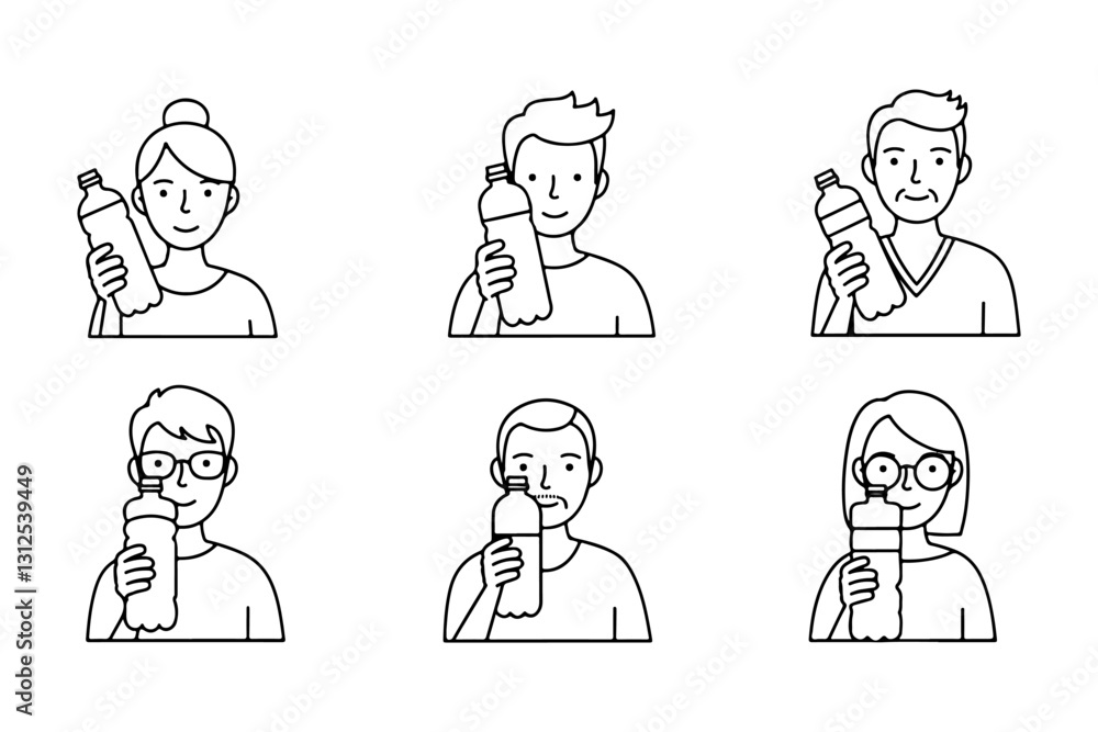 The people drinking water icon is an editable vector icon that can be used on digital platforms and software. The people drinking water icon is an editable vector icon that can be used on digital platforms and software.