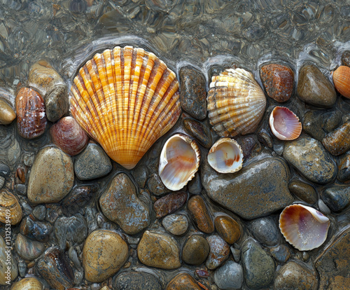 beach shells isolated