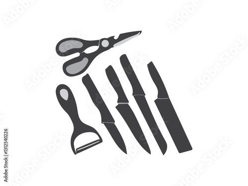 knife set vector