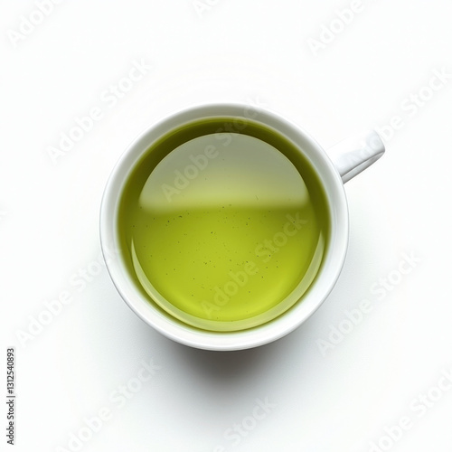 green tea in cup isolated