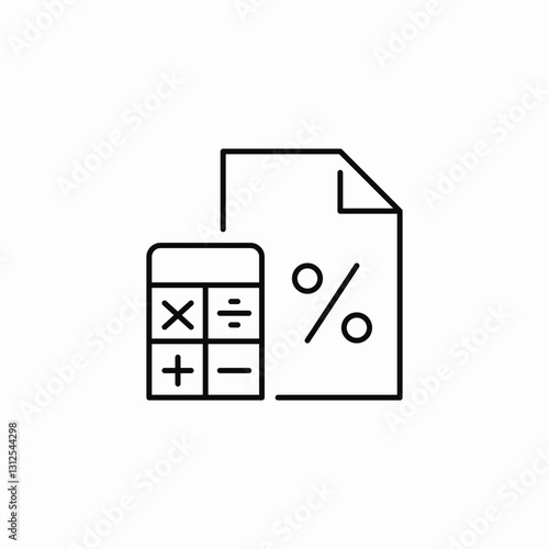 calculation document icon sign vector