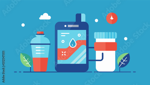 Use your fitness tracker to monitor your hydration levels and remind you to drink enough water for optimal wellness.. Vector illustration