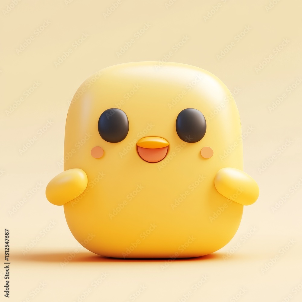 Cute Yellow Chick Character: A Charming 3D Rendered Illustration with Adorable Details Cute Yellow Chick Character: A Charming 3D Rendered Illustration with Adorable Details