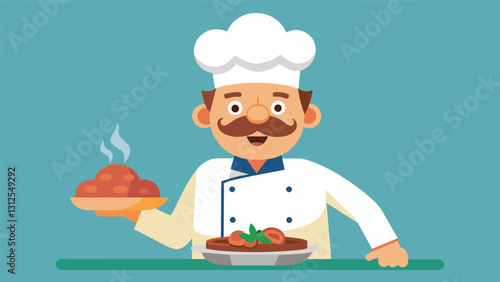 Our beloved senior chef takes us on a trip down memory lane as they prepare a nostalgic dish from their childhood mouthwatering beef stroganoff.. Vector illustration