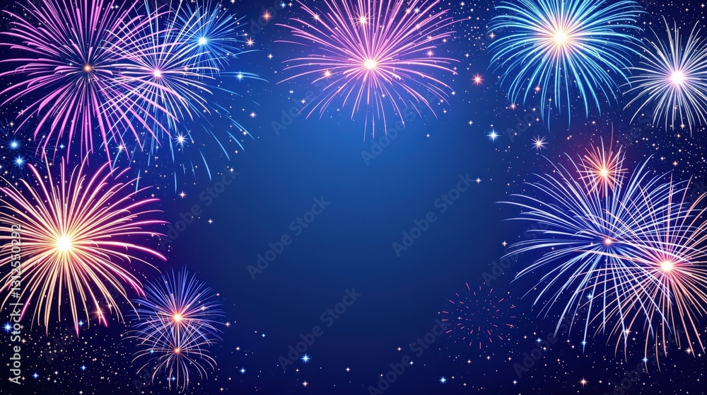 Fototapeta premium Abstract background with fireworks