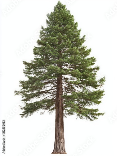 Majestic Tall Redwood Tree on a Coastal Landscape Background