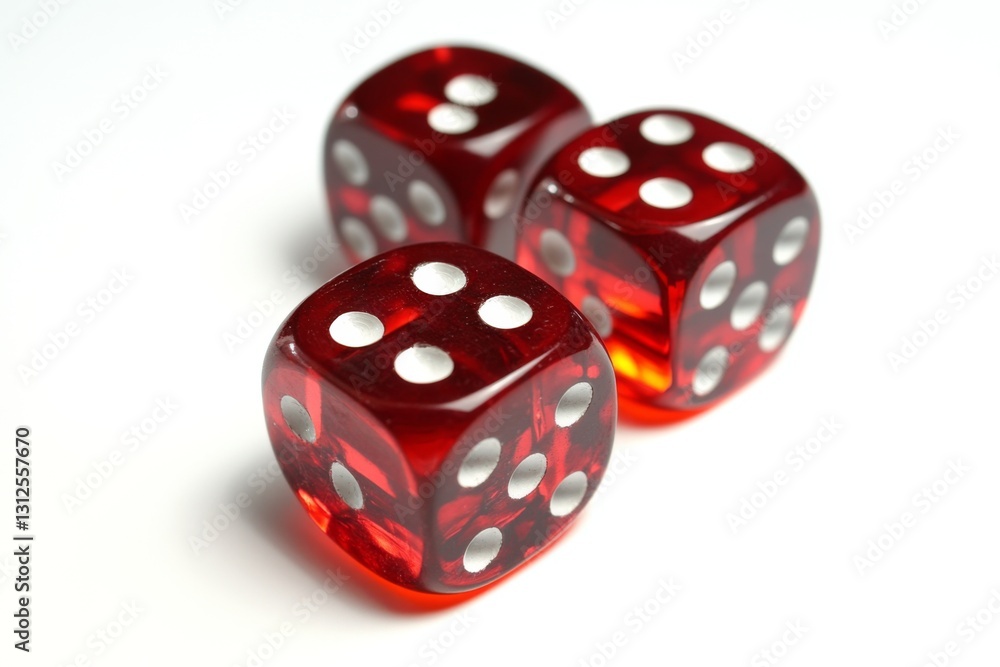 Three vibrant red dice are displayed on a light surface. Each die shows different numbers on its faces. This imagery captures the essence of chance. Generative AI Three vibrant red dice are displayed on a light surface. Each die shows different numbers on its faces. This imagery captures the essence of chance. Generative AI
