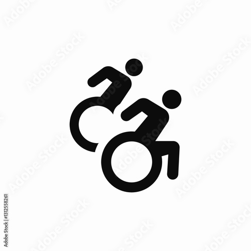 wheelchair sport icon sign vector