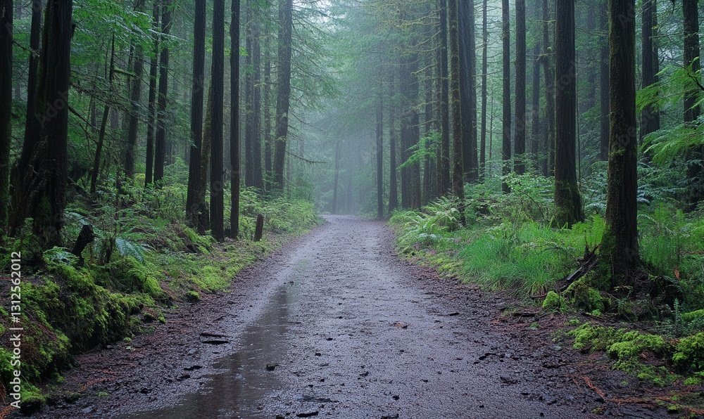 Fototapeta premium Rainy Forest Path