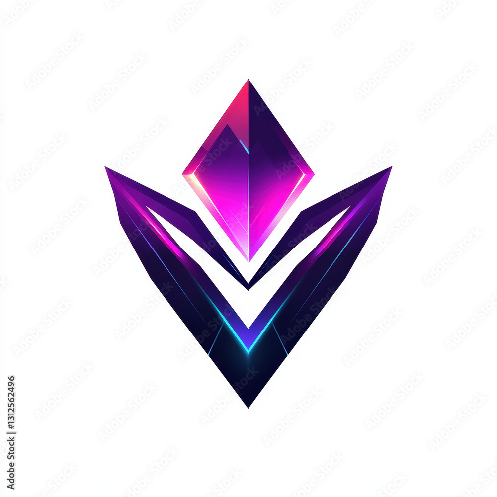 Futuristic Abstract Gaming Logo with a Neon Gradient and Sharp Symmetrical Design Futuristic Abstract Gaming Logo with a Neon Gradient and Sharp Symmetrical Design
