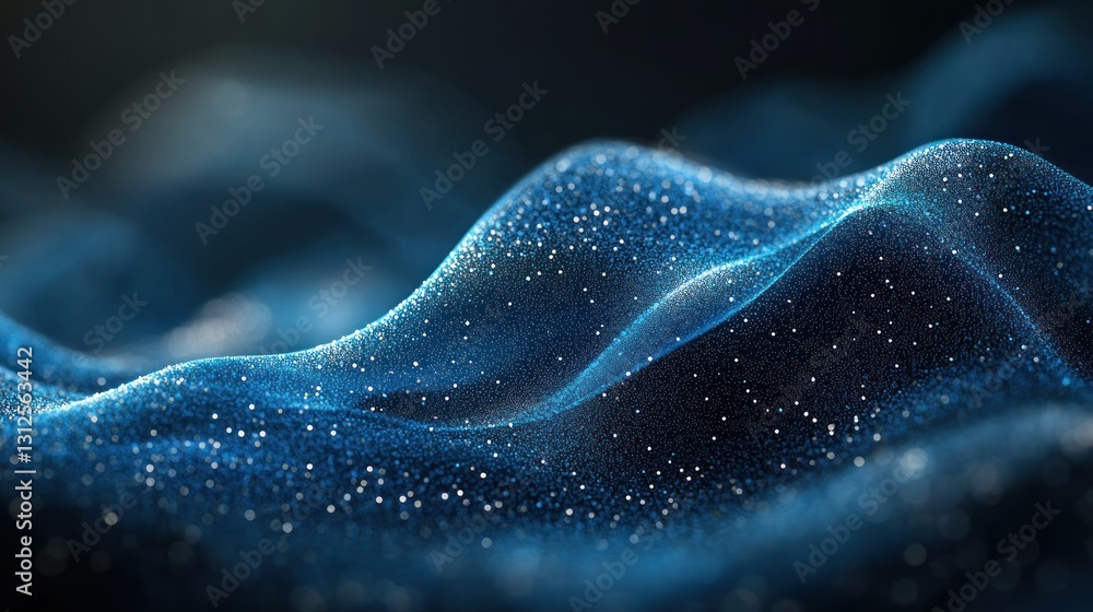 Obraz premium Abstract digital wave, data flow in the dark. Possible use Stock photo for technology background