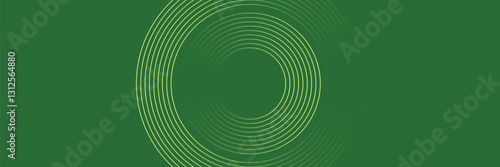 Abstract modern bright green gradient background with glowing neon circle lines element and halftone dots decoration. Trendy simple texture creative design. Suit for presentation, website