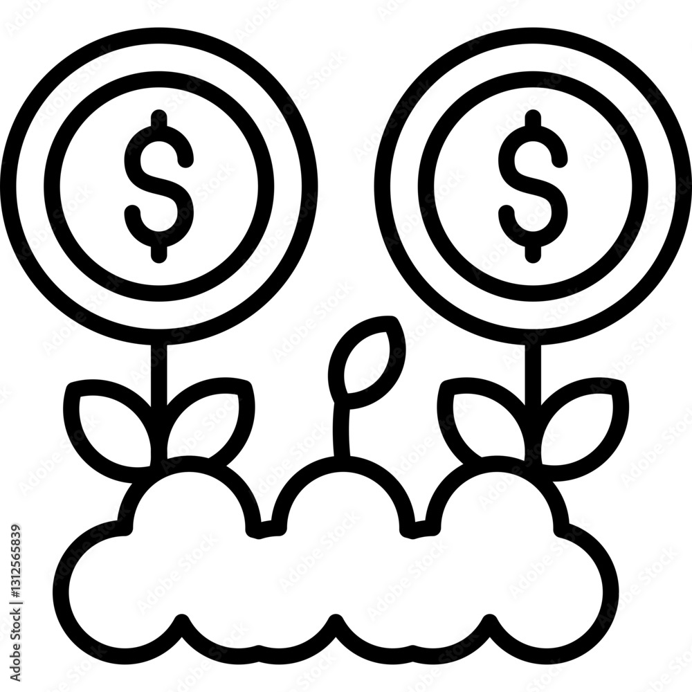 Fototapeta premium Growth Icon Vector Element