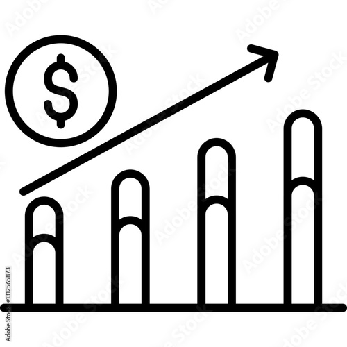 Bar Chart Icon Vector Element