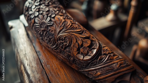 Carved object on table