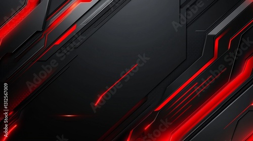 futuristic red and black abstract background with glowing linear accents, bold and high-tech design