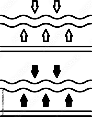 Elastic Fabric Icons. Black And White Vector Illustration. Materials That Are Different In Their Ability To Stretch And Restore Their Shape. Material Characteristics Concept