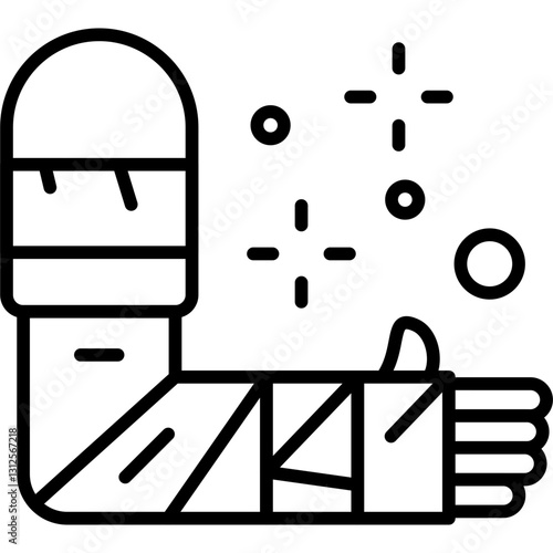 Plastered Arm Icon Vector Element