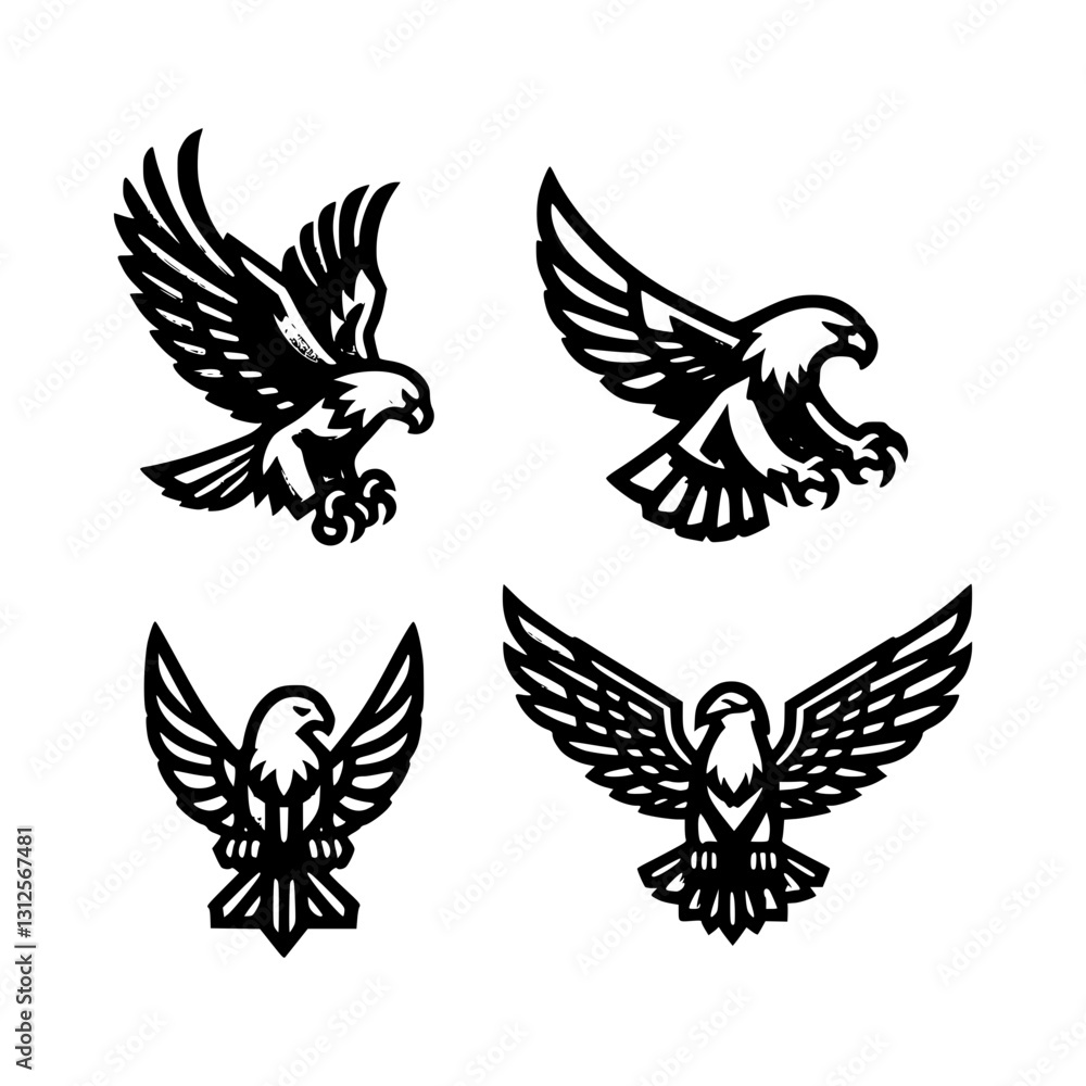 Fototapeta premium eagle icon set vector