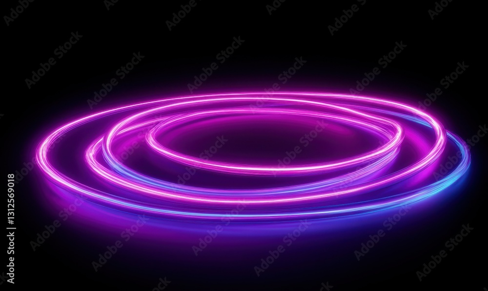 Dynamic swirling neon light trails in vibrant purple and blue tones, glowing brightly against a dark background to evoke energy and movement, Dynamic swirling neon light trails in vibrant purple and blue tones, glowing brightly against a dark background to evoke energy and movement,