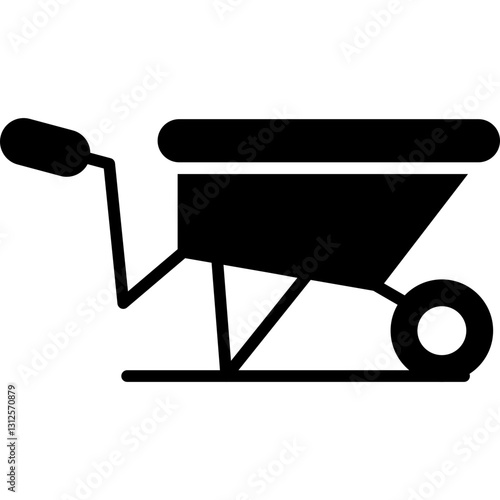 Wheelbarrow Icon Vector Element