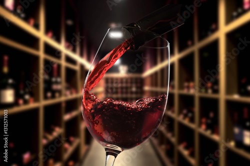 Papier peint Sommelier concept, Tasting Wine in glass