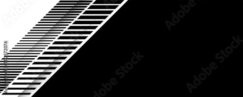 Smooth vector transition from black to white with straight broken lines. Modern vector background for transition from one image to another