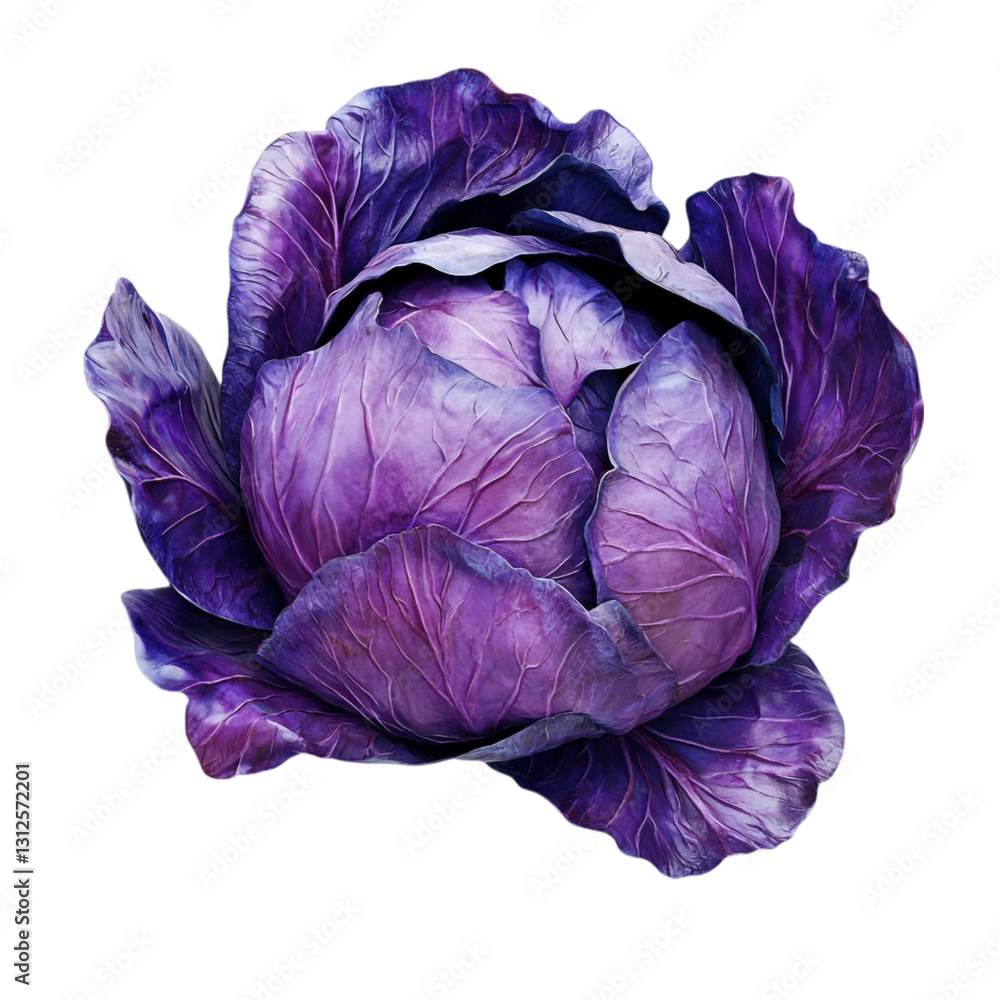 Obraz premium Majestic Purple Cabbage Rich Hues Deep Texture Vibrant Vegetable