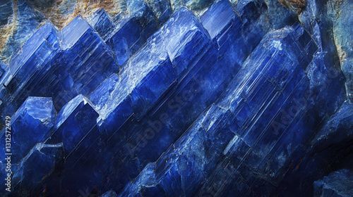 natural stone texture background. Explore the exquisite patterns and deep blue hues of rare kyanite discovered in southern India’s mountains