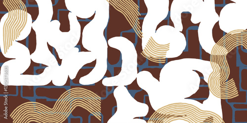 Japanese style hand drawn shapes and lines graphic element abstract pattern, tribal and ethnic folk, wood carving, block print texture surface, simple graphic for textile, decoration,  