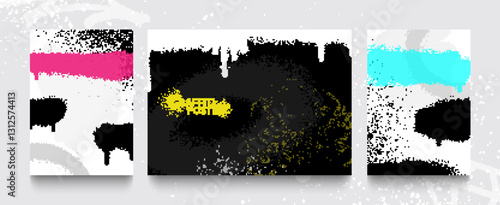 Set of graffiti posters. Vector illustrations for your creativity.