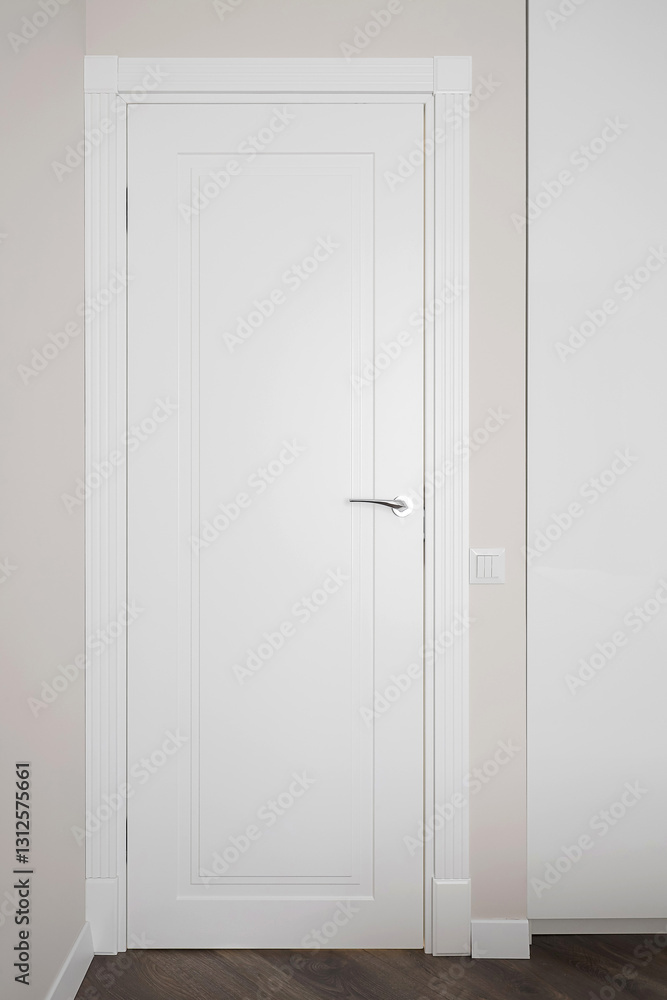 Fototapeta premium White interior door in the room